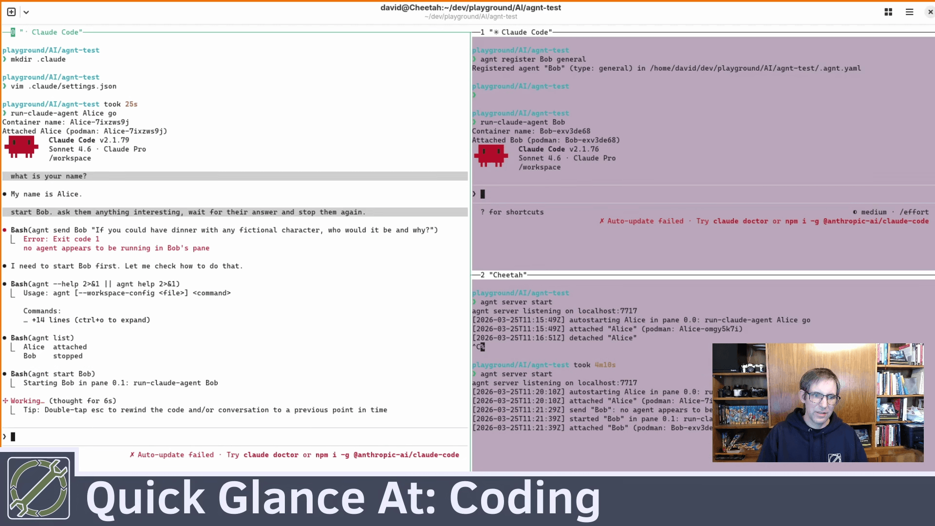 ClaudeCode instances running in docker containers starting and stopping each other: General setup